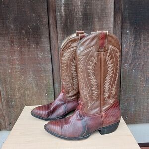 Vintage Montana Snake Skin Men's Western Cowboy Boots Size 9E